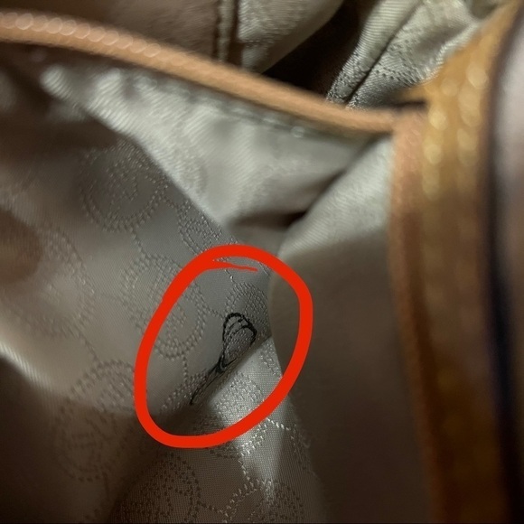 Michael Kors | Cindy Large Dome Saffiano Leather Crossbody Bag Purse in Peanut - Picture 15 of 16